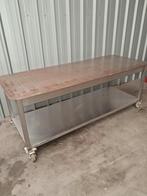 Table de travail métal / inox 200X80 CM– sur roulettes –, Articles professionnels, Enlèvement