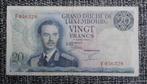 Bankbiljet 20 Francs Luxemburg 1966, Postzegels en Munten, Bankbiljetten | Europa | Niet-Eurobiljetten, Verzenden, Overige landen