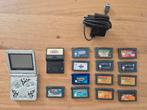 GameBoy Advance SP + 14 spellen, waaronder 2 Pokémon, Games en Spelcomputers, Spelcomputers | Nintendo Game Boy, Ophalen of Verzenden