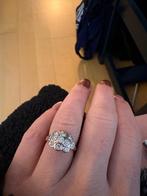 Gouden Ring met diamantjes, Bijoux, Sacs & Beauté, Bagues, Jaune, Comme neuf, Or, Enlèvement