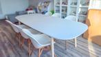 Witte eettafel 6 personen (240x105cm) + 6 stoelen., Huis en Inrichting, Tafels | Eettafels, Ophalen