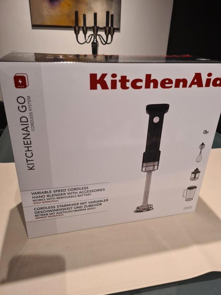 Kitchenaid Go staafmixer 5KHBRV05BM met accessoires, Huis en Inrichting, Keuken | Keukenbenodigdheden, Nieuw, Ophalen