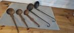 5 pollepels / brocante look roestbruin / kaarsenhouder, Antiek en Kunst, Ophalen