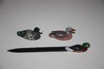 3 mini houten eendjes met briefopener, Ophalen of Verzenden