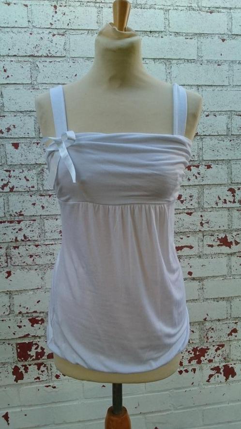wit topje elastiek plat bovenstuk + strikje Nieuw TU, Kleding | Dames, Topjes, Nieuw, Maat 36 (S), Wit, Zonder mouw, Ophalen of Verzenden