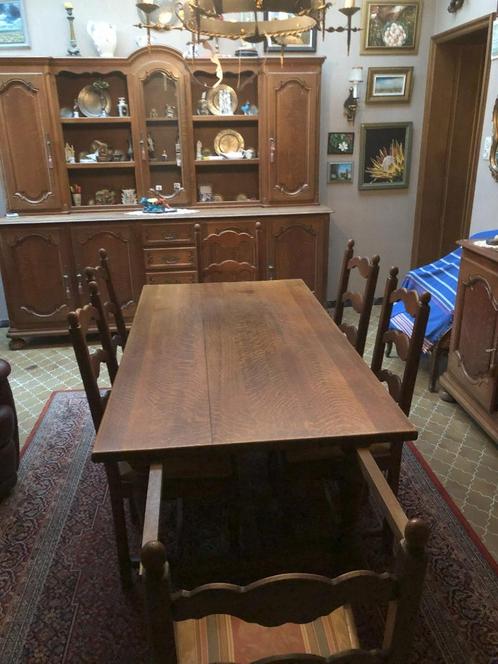 Vaisselier + table avec 2 rallonges et 6 chaises Dressoir, t, Maison & Meubles, Salles à manger complètes, Utilisé, 4 à 6 chaises