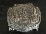 Zilveren juwelenkistje met reiligieuze afbeelding, Antiquités & Art, Antiquités | Argent & Or, Argent, Enlèvement ou Envoi