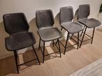 4 barkrukken in PU leer, perfecte staat (nieuwprijs 360E), Ophalen, Met voetsteun, 60 tot 90 cm, Leer