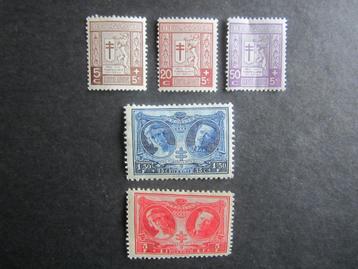 Timbres Belgique - N240 à 244 (x) - 2,50Eur beschikbaar voor biedingen