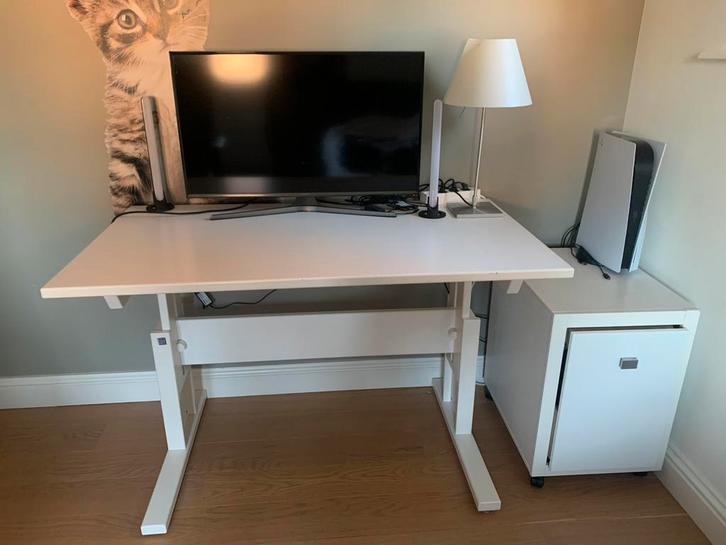 Bureau « Lifetime » met bijhorend bureaukastje, Maison & Meubles, Bureaux, Utilisé, Bureau, Réglable en hauteur, Enlèvement