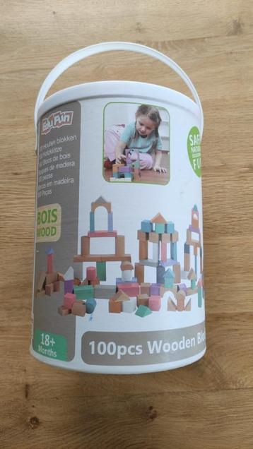 100 houten stapelblokken - Edu Fun  beschikbaar voor biedingen