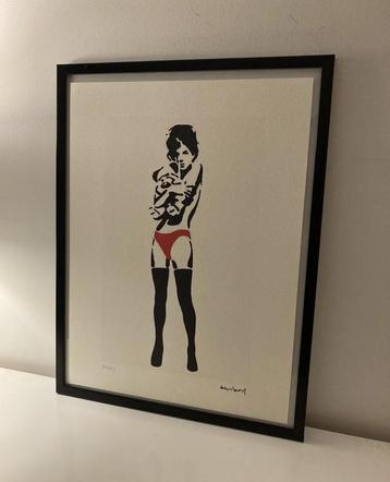 BANKSY: ingelijste en genummerde lithografie met certificaat