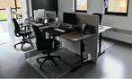 8x IKEA BEKANT bureau (tafel) -grijs/bruin - zwart onderstel, Huis en Inrichting, Bureaus, In hoogte verstelbaar, Zo goed als nieuw