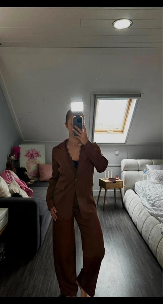 Chocolate brown matching set, Kleding | Dames, Broeken en Pantalons, Nieuw, Maat 36 (S), Bruin, Verzenden