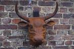 SUPERBE GRANDE TETE DE TAUREAU EN FONTE A SUSPENDRE, Enlèvement ou Envoi, Comme neuf, Autres matériaux, Animal