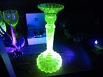 Uranium glas kandelaar., Ophalen of Verzenden