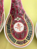 6 vintage Chinese porseleinen lepels Mun Shou, Antiek en Kunst, Antiek | Servies los, Ophalen
