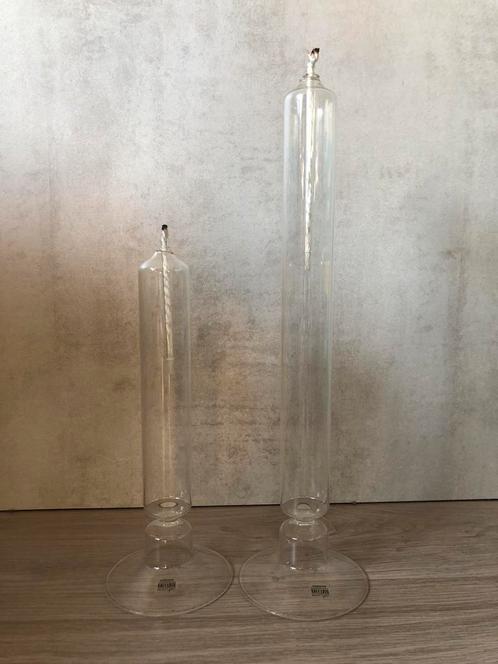 Set van 2 handgemaakte glazen design-olielampen, Huis en Inrichting, Woonaccessoires | Kandelaars en Kaarsen, Zo goed als nieuw