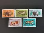 Guinée 1962 - animaux sauvages - hippopotame, léopard, lion, Guinée, Affranchi, Enlèvement ou Envoi