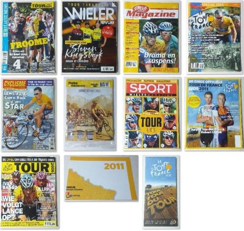 diverse Tour de France magazines + 2 parcours landkaarten, Boeken, Sportboeken, Ophalen of Verzenden