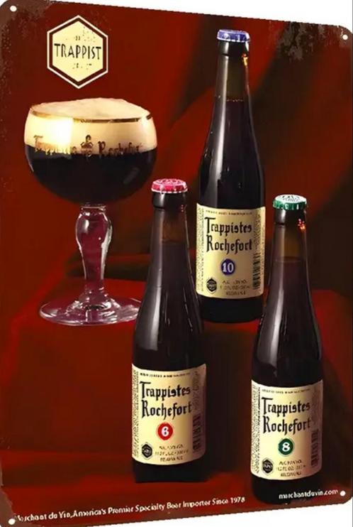 Reclamebord vintage Rochefort Trappist - mancave poolhouse, Verzamelen, Biermerken, Nieuw, Ophalen of Verzenden