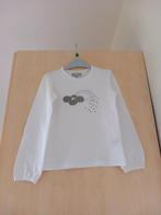 Witte longsleeve met glitterprint maat 122 jbc, als nieuw, Enlèvement ou Envoi, Comme neuf, Fille, Chemise ou À manches longues