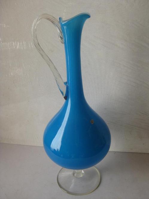 Vase Opaline bleue Italie., Antiquités & Art, Antiquités | Vases, Enlèvement ou Envoi