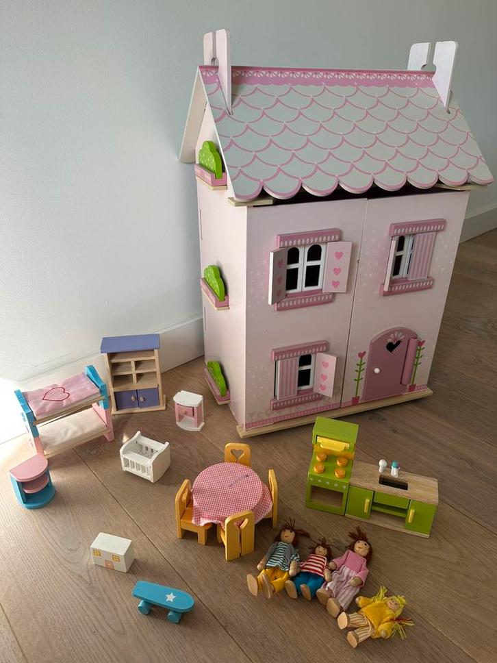 Poppenhuis My first dreamhouse le toy van meubels en popjes, Kinderen en Baby's, Speelgoed | Poppenhuizen, Zo goed als nieuw, Poppenhuis