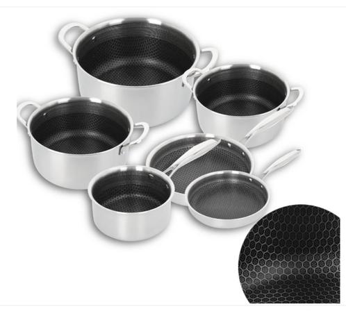 Nouveau Model 2025 Set de Casseroles 10 pieces Inox, Huis en Inrichting, Keuken | Potten en Pannen, Nieuw, Pannenset, Inox, Inductieplaat