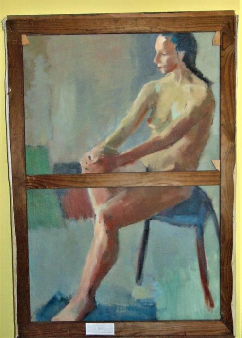 Dubbelzijdig schilderij gesigneerd Goossens Jos, Antiek en Kunst, Kunst | Schilderijen | Klassiek, Ophalen