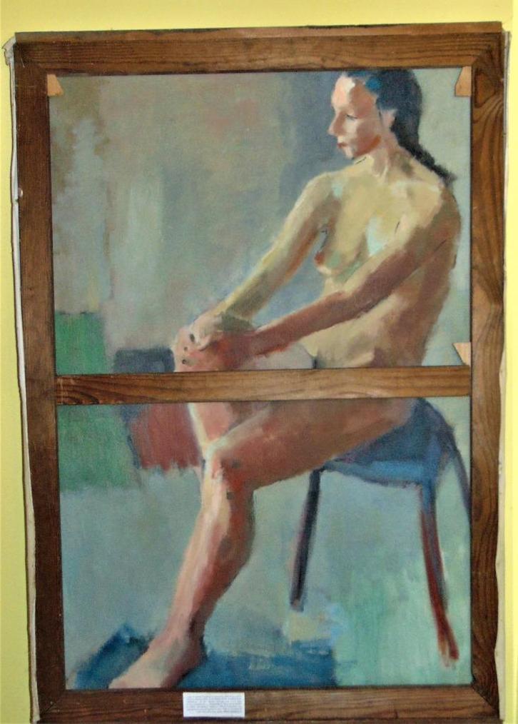 Dubbelzijdig schilderij gesigneerd Goossens Jos, Antiek en Kunst, Kunst | Schilderijen | Klassiek, Ophalen