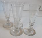 vier antieke kristallen champagne fluten glazen, Verzenden