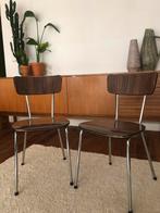 Vintage formica stoelen (4x), Huis en Inrichting, Stoelen, Gebruikt, Bruin, Vintage, Vier