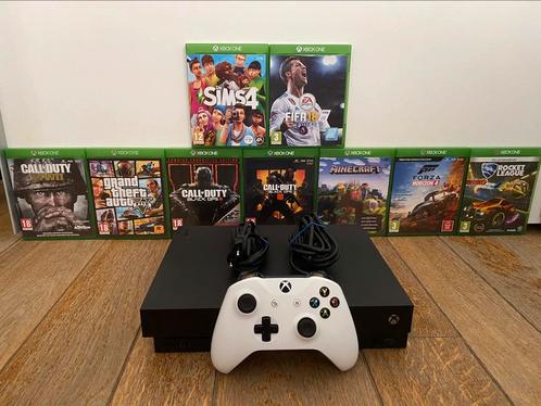 Xbox One X 1TB, Games en Spelcomputers, Spelcomputers | Xbox One, Zo goed als nieuw, Xbox One, 1 TB, Met 1 controller, Met games