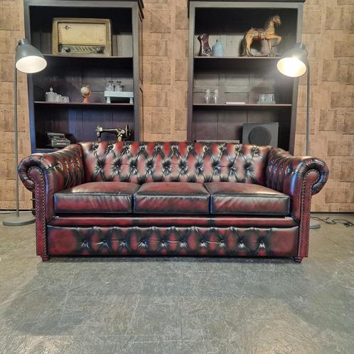 Chesterfield Melbourne 3-zits - Antiek Rood (SA) // NIEUW!, Antiek en Kunst, Antiek | Meubels | Stoelen en Sofa's, Ophalen
