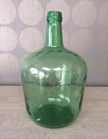 NIEUW! HD COLLECTION Dame-jeanne vaas in groen glas beschikbaar voor biedingen
