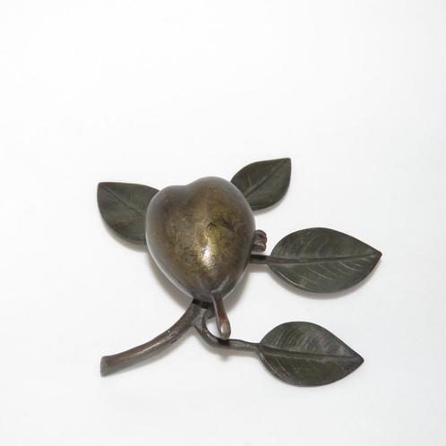 Vintage bronzen antieke sieradendoos peervorm 1930, Antiek en Kunst, Curiosa en Brocante, Ophalen of Verzenden