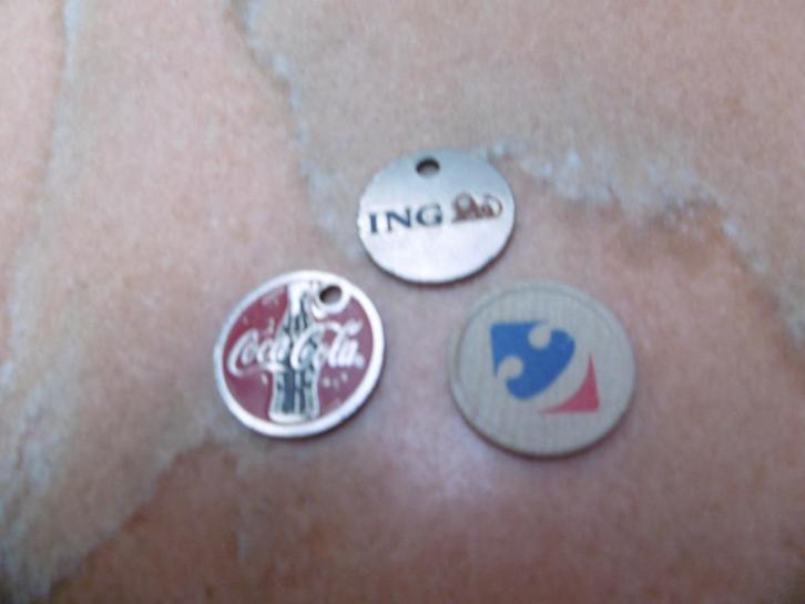 diverse winkelkar muntjes oa frans bauwer, coca cola, carfou, Verzamelen, Winkelwagenmuntjes, Ophalen of Verzenden