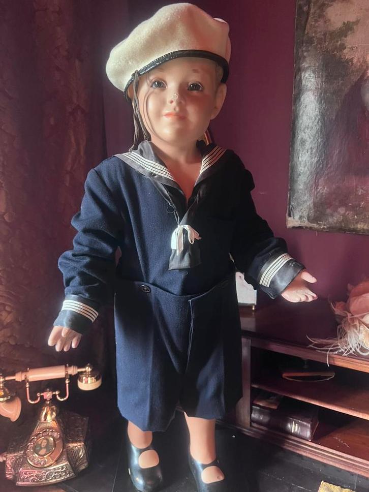 Antiek etalage pop mannetje 86 cm, Verzamelen, Poppen, Pop, Ophalen