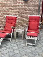 Bois Teak - Transats - Deck chair - Chaises longues, Jardin & Terrasse, Enlèvement, Utilisé, Bois de teck, Réglable