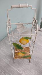 Metalen wijnrek met handvat voor 3 flessen wijn, goede staat, Huis en Inrichting, Ophalen