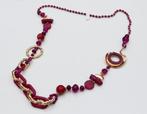 Negen! Mooie lange ketting in roze en goud, Handtassen en Accessoires, Kettingen, Ophalen of Verzenden, Nieuw, Roze