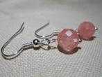 Oorringen: 8 mm parel: water melon, Neuf, Enlèvement ou Envoi, Rose, Pendantes