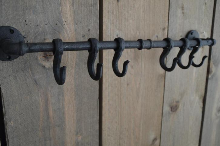 Kapstok-handdoekrek met haken gietijzer Landelijk stoer, Huis en Inrichting, Woonaccessoires | Kapstokken, Nieuw, Wandkapstok