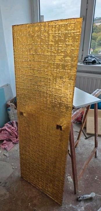 Mooi oker geel glas 137 x 48 cm beschikbaar voor biedingen