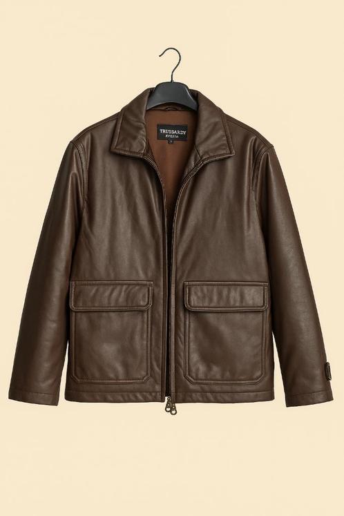 Trussardi Jeans jas – maat 48 – stijlvol en tijdloos, Kleding | Heren, Jassen | Winter, Gedragen, Maat 48/50 (M), Bruin, Ophalen of Verzenden