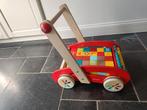 Janod loopwagentje hout met blokken, Kinderen en Baby's, Speelgoed |Speelgoedvoertuigen, Ophalen, Zo goed als nieuw