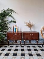 Vintage midcentury nachtkastjes | kastjes | retro, Enlèvement, Utilisé, Bois, 45 à 65 cm