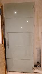 Glazen binnendeur mat met inox klink, Doe-het-zelf en Bouw, Deuren en Vliegenramen, Ophalen of Verzenden, Gebruikt, Binnendeur