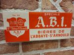 Enseigne publicitaire Bières de L'Abbaye St. Arnould, 1957, Enlèvement ou Envoi, Utilisé, Panneau publicitaire